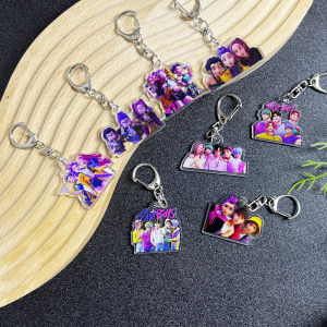 8PCS Kpop Demon Hunters Huntrix Saja Boys Keychains Rumi Zoey Jinu Mira Sold My Soul Keyrings - Kpop Fans Accessories Jewelry