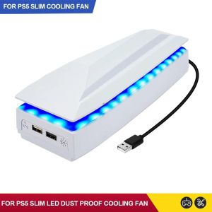 New Top Dust-proof Heat Dissipation Fan for PS5 Slim Console Top Cooling Fan For PS5 Slim With RGB LED Light Game Host Radiator