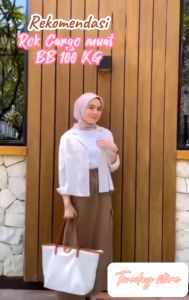 Rok Cargo Belah Tengah Skirt Korean Style Wanita Kekinian
