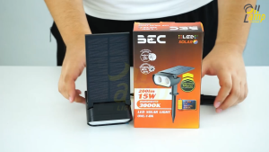 LED BEC Solar โคมไฟสนาม โซลาร์เซลล์ รุ่น OWL-1-BK 15W 3000K สีดำ (ปักดิน) ปรับความสว่างได้ 3 ระดับ