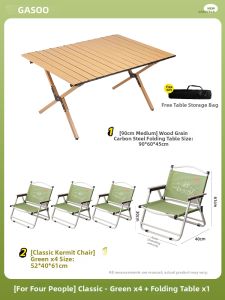 GESHU | Outdoor Portable Kermit Chair Heightened Folding Camping Dining Chair