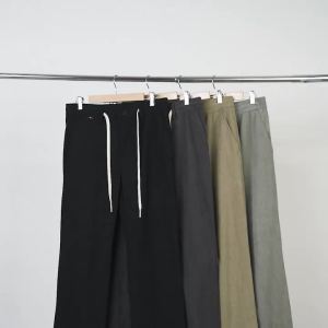 Straight Corduroy Classic Male Pants Khaki Black Gray Baggy Fashion Elastic Waist Trousers Soft Stretchy Casual Mens Clothing