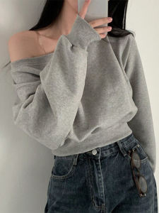 เสื้อสเวตเตอร์คอวีแขนยาวหลวมๆ สำหรับผู้หญิงในช่วงต้นฤดูใบไม้ผลิ ทรงเข้ารูป สีสันสดใส สไตล์เกาหลี เสื้อผ้าทำงาน