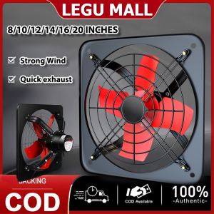 Aluminum Alloy Kitchen Window Exhaust Fan 8/10/12/14/16/20 inch All-metal Mute Ventilation Fan Household Toilet Kitchen Window Exhaust Fan Powerful Changing Fan High Volume High Suction Ventilation Equipment