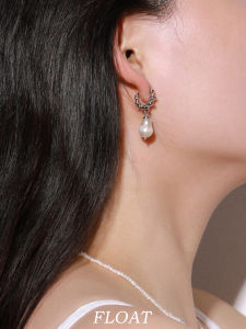 French Style Natural Baroque Pearl Tear Drop Earrings Long Vintage Elegant Fashion Jewelry Womens Alloy Silver Gold Plated Ear Jewelry