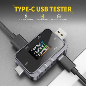 Máy Đo Điện Áp Và Dòng Điện Kỹ Thuật Số FNIRSI FNAC-28 6.5A Đầu Vào USB Type-C Dùng Để Đo Dung Lượng Pin Dự Phòng Đo Dòng Điện Và Điện Áp.