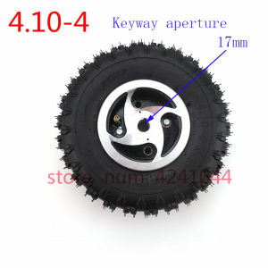 4.10-4 Tyre Tire and Inner Tube Use 4 inch Alloy Wheel Rim Keyway Hub for Gas Scooter Bike Motorcycle Off Road Go Kart