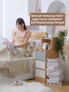 Meja Nakas Bedside Table Meja Kamar Tidur Lemari Laci Serbaguna Meja Nakas kayu Nakas Minimalis 87CM