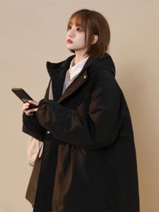 Winter Pure Color Hooded Cotton-Padded Coat for Women Plus Size Ladies Loose Padded down Jacket Plus Size Shell Jacket plus Cotton Waterproof Outwear
