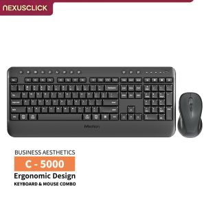 NexusClick 2.4G Wireless Keyboard Mouse SetUSB Receiver Low Profile Switch Adjustable DPI Ergonomic Combo Computer Home Office