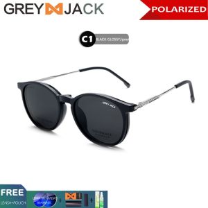 Grey Jack Kacamata Clip On Polarized Anti UV 2in1 TR90 Style Oval Kekinian Bisa Minus Fashion 6075