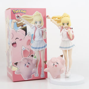 Takara Tomy | Pokemon Lillie with Clefairy Anime Action Figure Toys 19CM Kawaii Cartoon Fashion Charmander Psyduck Doll Kid Gift