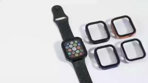 Ốp Kính Chống Nước + Vỏ Bảo Vệ Apple Watch Dành Cho Series 8 7 6 5 4 SE 44mm 45mm 41mm 40mm Kèm Miếng Dán Bảo Vệ Màn Hình PC Phụ Kiện Đồng Hồ