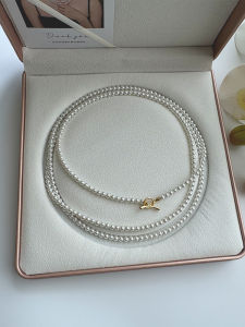 Xiaomi Bead Necklace S925 Silver Extended Length Layering Sweater Chain New Chinese Style 2024 New Fashion Jewelry for Women