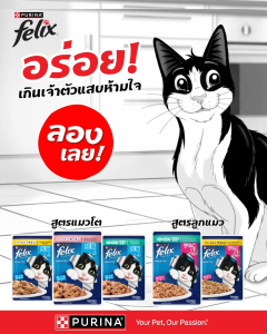 Felix เพาซ์ อาหารเปียกแมวโต ทุกรส 85g. กล่อง(12ซอง)