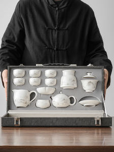 XIANGYE | Jade White Porcelain High-end Kungfu Tea Set Home Use Youth 2026 New Model