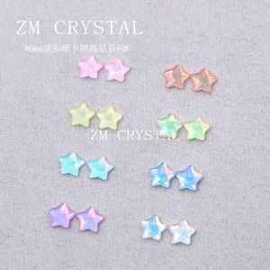 Mới 6mm Ngôi Sao Tôm Béo Mocha Ánh Sáng Cao Cấp Đá Rhinestone Dụng Cụ Làm Đáy Phẳng Tích Hợp Thời Trang Móng Tay Màu Sắc