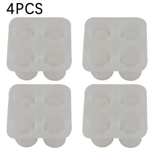 Silicone Ice Molds Large Capacity 4 Cup /Trays for Freezer Reusable Whiskey Glass Ice Cubes Summer Bar Drinks Party Beer