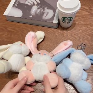 Gantungan Kunci Boneka Kelinci Besar Keychain Mainan Boneka Bunny Bulu Lembut Bagcharm