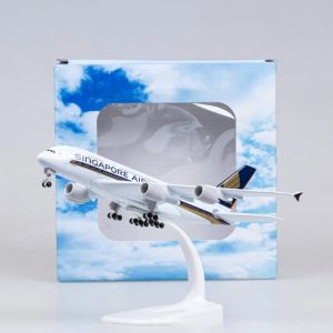 Metal Scale Aircraft Singapore A380 Airplane Model Miniature Plane Toy18cm Alloy Metal Airbus 380 Diecast Airplane For Collectio