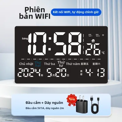 MOMEN | Đồng Hồ Số LED Đa Chức Năng Tự Đặt Giờ Tự Động qua WiFi