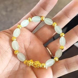 Gelang Giok Gaya China Retro Serbaguna Untuk Wanita Gelang Manikmanik Giok Gaya Retroelegan Korea Untuk Wanita Gelang Titanium Anti Luntur
