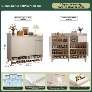 Entry Storage Shoes Cabinet Wooden Core