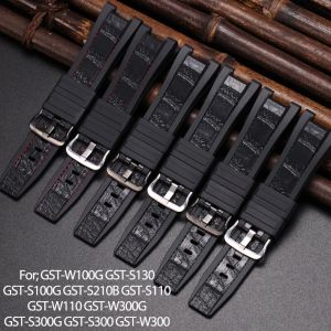 Rubber Strap Suitable for Casio G-shock GST-W100G GST-S130 GST-S100G GST-S210B GST-S110 GST-W110 Sports Waterproof Bracelet