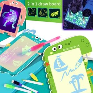 A3/A4/A5 Light Writing Tablet Pad Children Drawing Doodle Board Draw light up Whiteboard Educational Toys Glow in Dark Painting Birthday Gifts for Boys Girls 手写板
