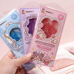 Ruler Stationery Lucu: Penggaris Sekolah 4 in 1 Math Set Matematika 15cm