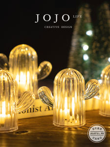 Creative Desktop Decoration Cactus Electronic Candle Mr. Grocerys PD. Festive Decorative Light Modern Vintage Style