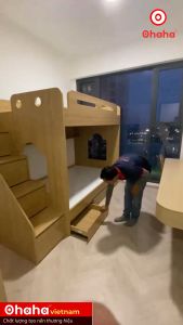 [ Freeship HCM ] [ Trả góp 0%] [ Clip thực tế] GIƯỜNG TẦNG THÔNG MINH HIỆN ĐẠI OHAHA KÈM CẦU THANG HỘC - GTHĐ008