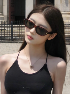 AIKENI | Retro Narrow Frame Cat Eye Leopard Print UV Protection Sunglasses