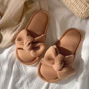 Dễ Thương Vải Lanh Dép Đi Trong Nhà Chống Trơn Trượt Giày Trải Sàn Cặp Đôi Nam Nữ Mùa Hè Mùa Thu Mùa Đông Dải Mịn Có Sẵn Tất Cả Các Mùa