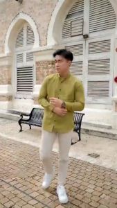 kemeja pria lengan panjang premium distro baju motif surfing flanel polos casual