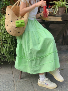 imimtuan | Chân Váy Dài Half Skirt Tạo Hiệu Ứng Dopamine