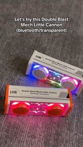 Zeus ZS-109 Transparent Mech-Style Dual Speaker Bluetooth Portable RGB LED Light Speaker Rechargeable