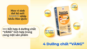 Men vi sinh Hàn Quốc Rasmun Probiotics bổ sung 10 tỉ lợi khuẩn giúp cân bằng hệ vinh đường ruột