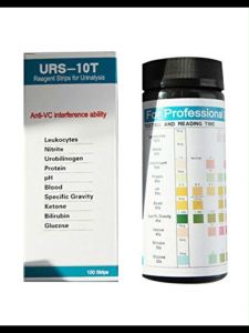 100ชิ้น/ขวด แผ่นตรวจคีโตน คีโต Ketone ตรวจปัสสาวะ แถบทดสอบปัสสาวะ เพื่อดูความผิดปกติของไต และสารที่ขับมาทางปัสสาวะ