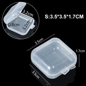60/100PCS Mini Storage Box Transparent Square Plastic Box Earrings Jewelry Packaging Storage Small Square Box Jewelry Organizer