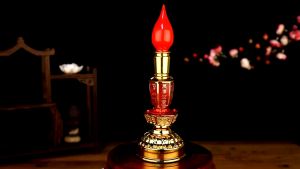 Mengenal Lampu LED Lilin Listrik Warna Emas Double Guna & Lampu Dupa Hiolo Set