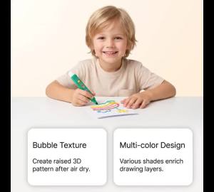 6Colors DIY Bubble Popcorn Drawing Pens 3D Magic Puffy Effect Drawing Pens Safe Pen Greeting Birthday Cards Handmade Kids Gifts