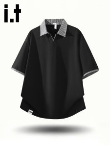izzue | Áo Polo Sọc Màu Ngắn Tay Mùa Hè Nam
