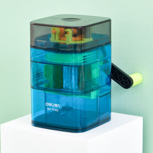 Deli Penknife 71162 Upper Automatic Pen Input Pencil Sharpener Transparent Color Kids Hand Pencil Sharpener Manual Sharpen Your Pencil Device Pencil Shapper for Pupils Planer Pen Penknife