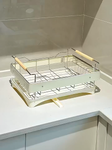 GSLife Rak Pinggan Stainless Steel Dish Rack with Drainboard Kitchen Storage Rack