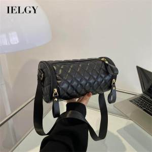 IELGY Túi Hình Trụ Màu Trơn Kiểu Đưa Thư Thường Ngày Hình Thoi Cho Nữ