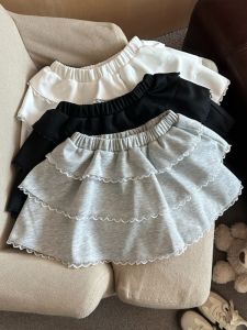 GUZILIAN | Sweet Pure Desire Design Womens Mini Skirt Elastic Waist Summer Anti-Light Small Size Fluffy Cake Anti-Aging Short Skirt