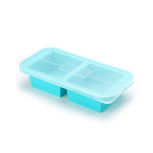 2 or 3-piece Silicone Freezer Tray Mold with Lid Storage Box Food Box Storage Containers for Soup Broth Meal Prep Ice Cubes