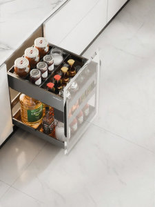 HIGOLD | Drawer Style Kitchen Storage Pull-out Basket for Dishes and Spices With Damping
