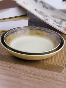Creative Retro Bamboo Simulation Restaurant Large Bowl Thick Shatterproof Dinnerware Soup Bowl Chinese Style Matte Finish